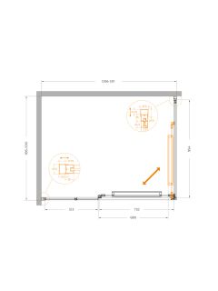 Душевой уголок CEZARES LUX-AH-FS-11-130/100-C-CR 